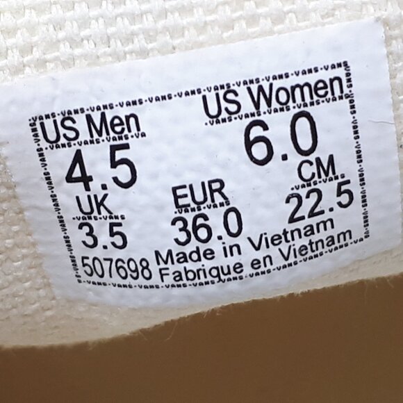 Vans Classic Slip On Love Me Not Daisy Flower Floral White Shoe Sneaker Womens 6 - Picture 9 of 12